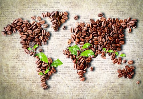 Coffee around the world  Kawa Fototapeta
