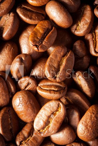 brown coffee, background texture, close-up  Kawa Fototapeta