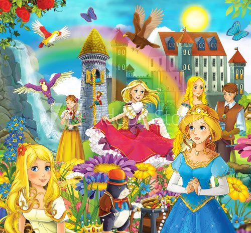 The fairy tales mush up - castles knights fairies  Fototapety do Pokoju Dziewczynki Fototapeta
