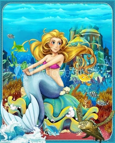 The Little Mermaid - The princesses - castles  Fototapety do Pokoju Dziewczynki Fototapeta
