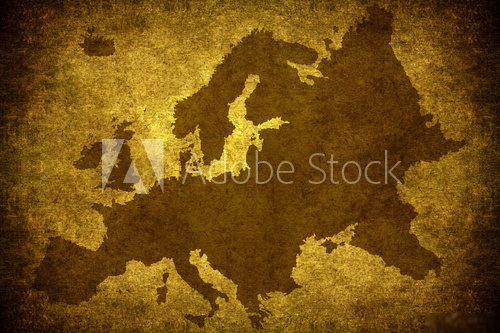 Grunge european map  Mapa Świata Fototapeta
