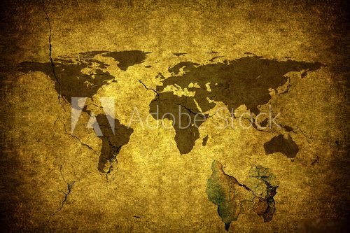 Grunge world map  Mapa Świata Fototapeta