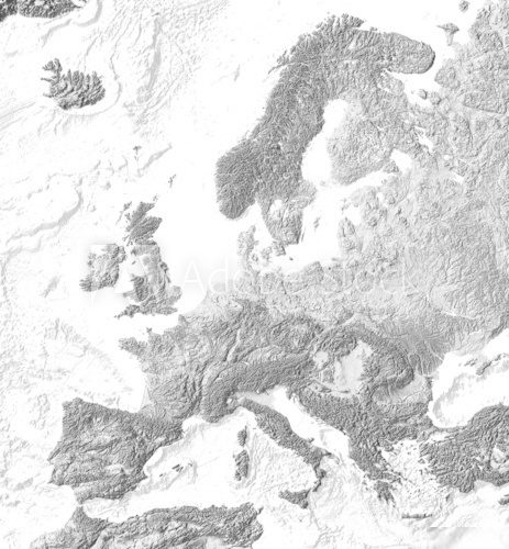 Reliefkarte von Europa  Mapa Świata Fototapeta