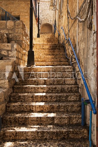 Stone Staircase In Zefat  Schody Fototapeta