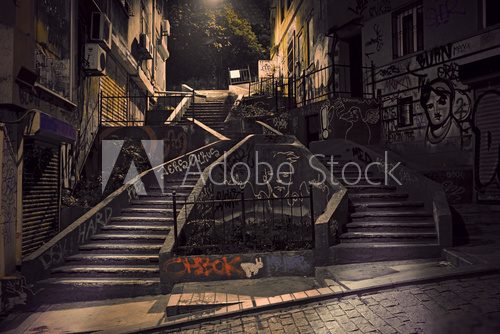 Staircase with graffiti  Schody Fototapeta