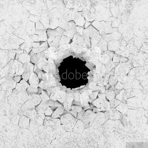 Grungy Broken Concrete Wall  Fototapety 3D Fototapeta