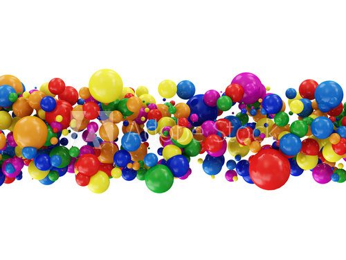 Abstract Illustration of Colorful Balls isolated on white  Fototapety 3D Fototapeta