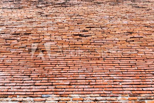 Old red brick wall texture  Mur Fototapeta