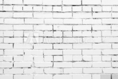 White brick wall for background or texture  Mur Fototapeta