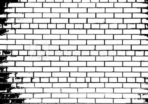 Grunge white and black brick wall background  Mur Fototapeta