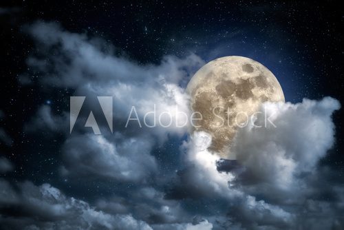 Full moon  Niebo Fototapeta