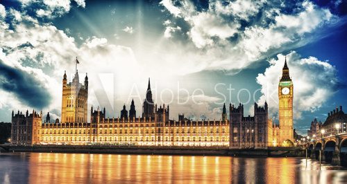 Big Ben and House of Parliament at River Thames International La  Architektura Obraz