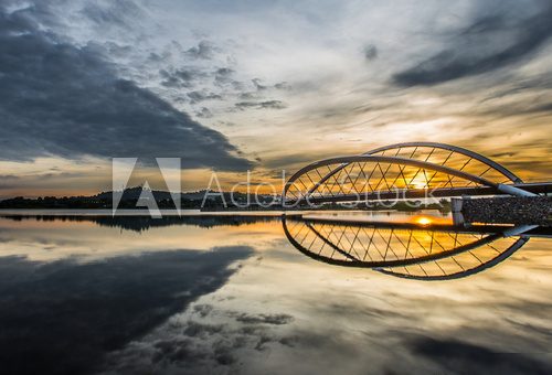 Sunrise at a bridge in Putrajaya, Malaysia  Architektura Obraz