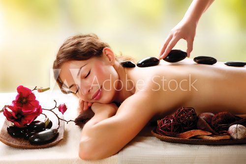 Spa Salon. Stone Massage. Dayspa  Obrazy do Salonu SPA Obraz