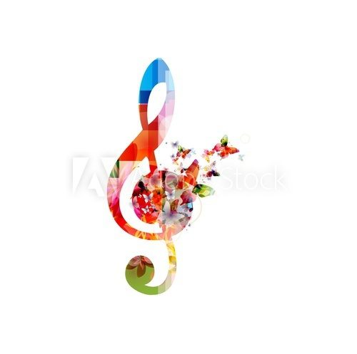 Muzyczna abstrakcja - klucz wiolinowy Abstrakcja Obraz