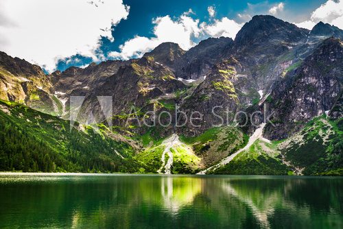 Rocky Mountains in summer and blue sky  Krajobrazy Obraz