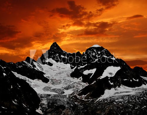 sunset on the Ober Gabelhorn  Krajobrazy Obraz