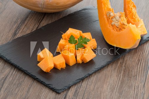 Sliced pumpkin  Obrazy do Kuchni  Obraz