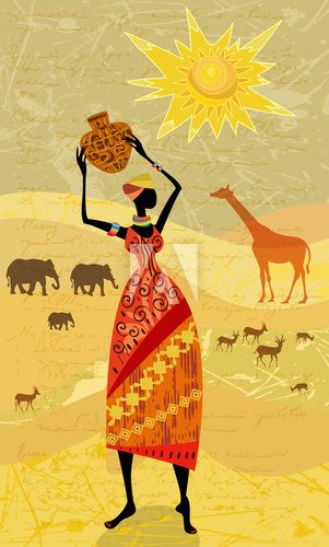 Africans on the vintage background for your design  Fototapety do Kawiarni Fototapeta