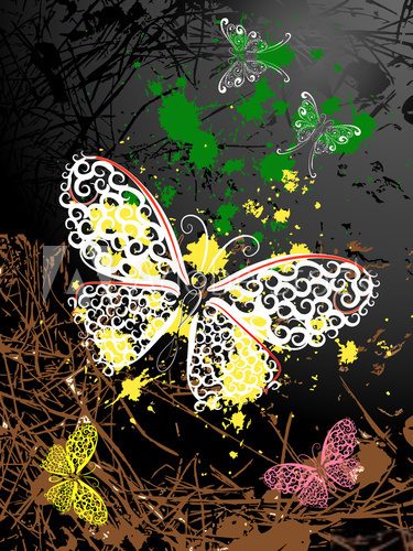 abstract background with butterflies  Fototapety do Kawiarni Fototapeta