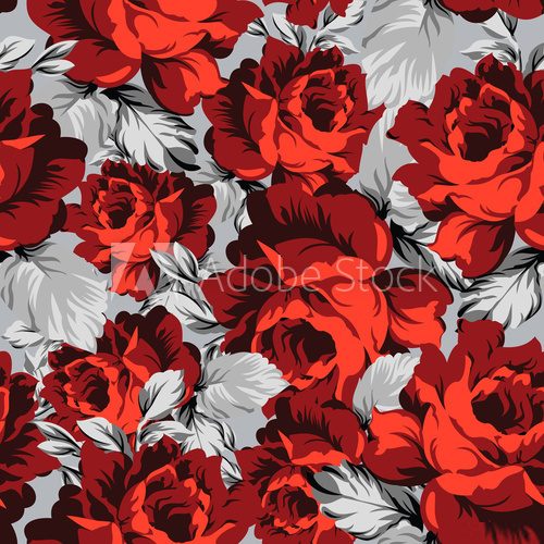 Seamless vector rose wallpaper  Tekstury Fototapeta