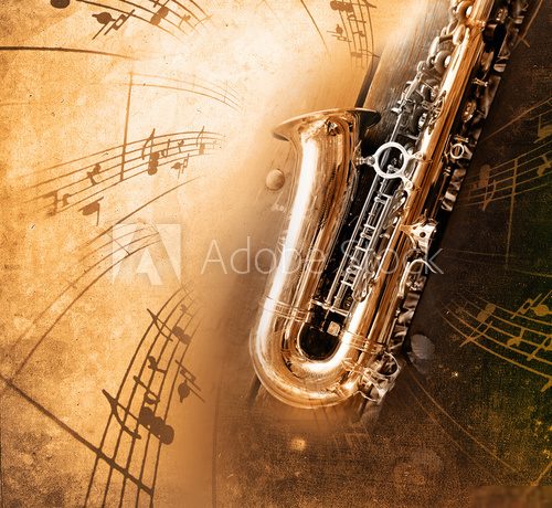 Old Saxophone with dirty background  Muzyka Obraz