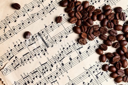 Music and coffe beans  Muzyka Obraz