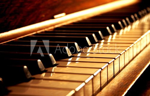 Golden Piano Keys  Muzyka Obraz