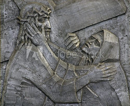 4th Station of the Cross - Jesus meets His Mother  Religijne Obraz
