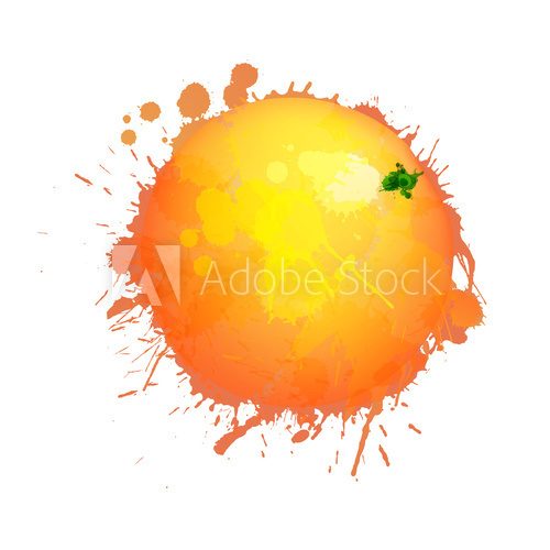 Grapefruitowa akwarelka. Fototapety do Kuchni Fototapeta
