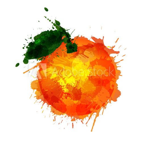 Maziajki. Abstrakcyjna pomarańcza. Fototapety do Kuchni Fototapeta