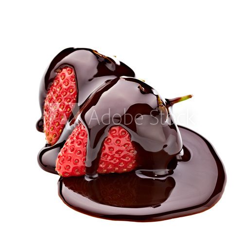 Słodki afrodyzjak - truskawki w czekoladzie Fototapety do Kuchni Fototapeta