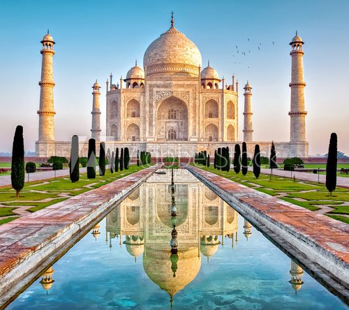 Taj Mahal w promieniach słońca Architektura Fototapeta