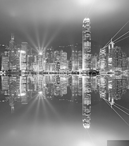 Hong Kong w czerni, bieli i szarościach Architektura Fototapeta