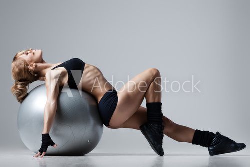 Fitness with gym ball  Sport Fototapeta