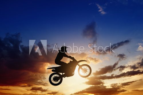 Motorcircle rider silhouette  Sport Fototapeta