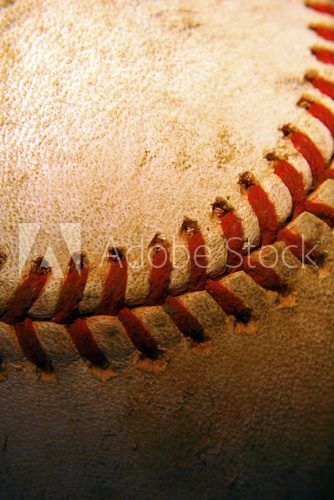 Closeup of an old, used baseball  Sport Fototapeta