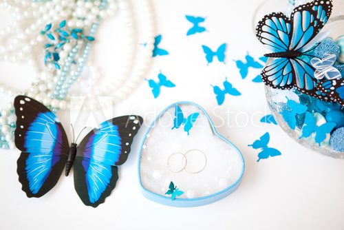 Wedding accessories  Motyle Fototapeta
