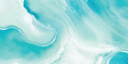 A serene watercolor ocean landscape with pastel blue and green abstract waves. Ideal for art prints, website headers, and peaceful branding. Abstrakcja Fototapeta