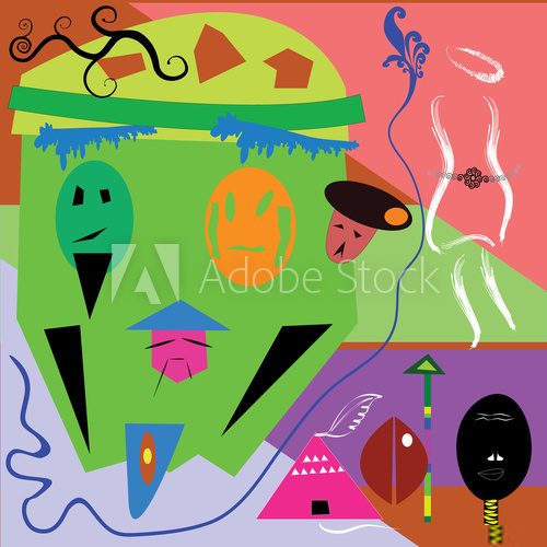 Abstract colorful background - Vector and illustration Picasso Obraz
