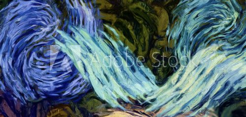 Abstract impressionism painting in Vincent Van Gogh style imitation. Art design background pattern for artistic creative printing production. Wall poster or canvas print template for interior decor. Van Gogh Obraz