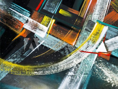Abstrakcyjna kompozycja geometrycznych kształtów i barw Fototapety Graffiti Fototapeta