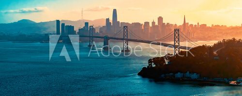 Aerial view of the Bay Bridge in San Francisco, CA Mosty Obraz