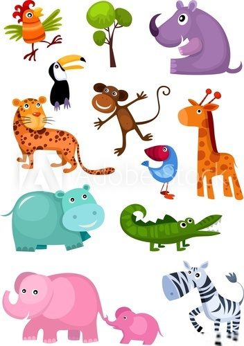Afrykańskie zwierzęta - wesoła zabawa Plakaty do Pokoju dziecka Plakat