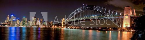 Australia - Sydney w blasku nocnych świateł Fototapety do Kuchni Fototapeta