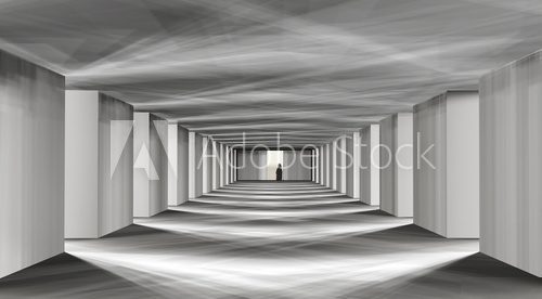 Betonowy korytarz – tajemnicze przejście
 Fototapety 3D Fototapeta