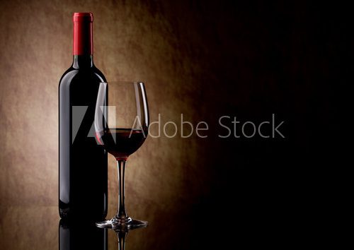 Butelka czerwonego wina – minimalizm  
 Obrazy do Jadalni Obraz