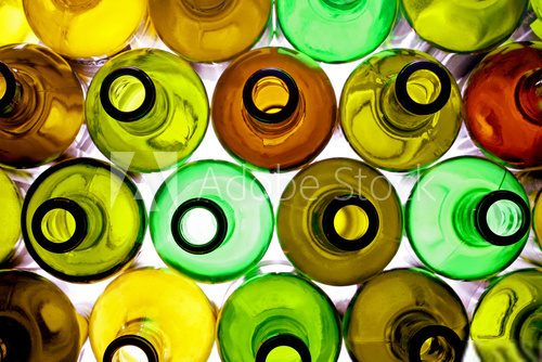 Butelki od wina – kolorowe szyjki makro
 Fototapety do Kuchni Fototapeta