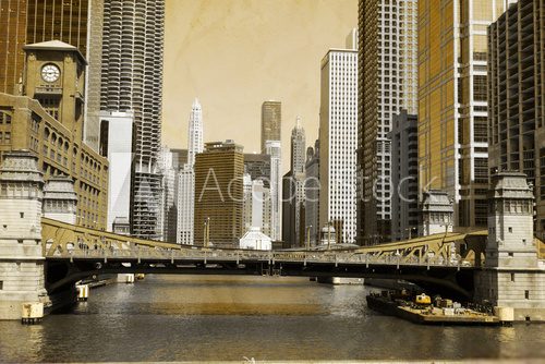Chicago w wersji vintage
 Fototapety Mosty Fototapeta
