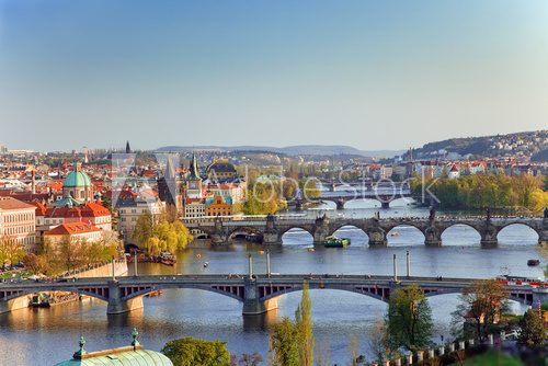 Czeska Praga w zachodzącym słońcu
 Fototapety Mosty Fototapeta